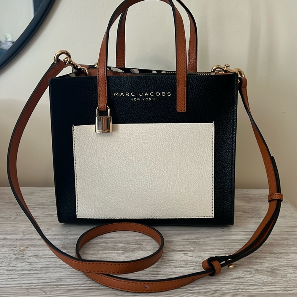 Marc Jacobs Black, White & Brown Leather Satchel